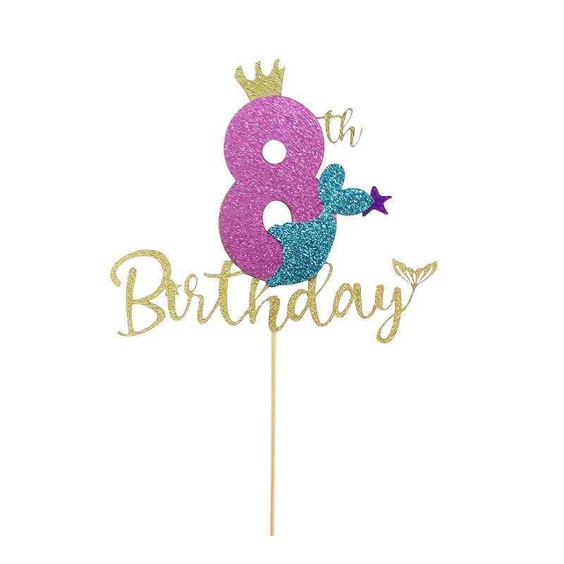 1 Pancarta Feliz Cumpleaños Sirena (9,4 cm) - Sin Levadura para el cumpleaños  de tu hijo - Annikids
