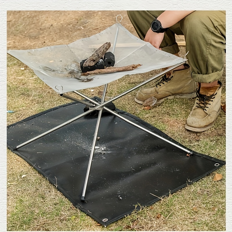 1pc Outdoor Camping Barbecue Fireproof Cloth High Temperature