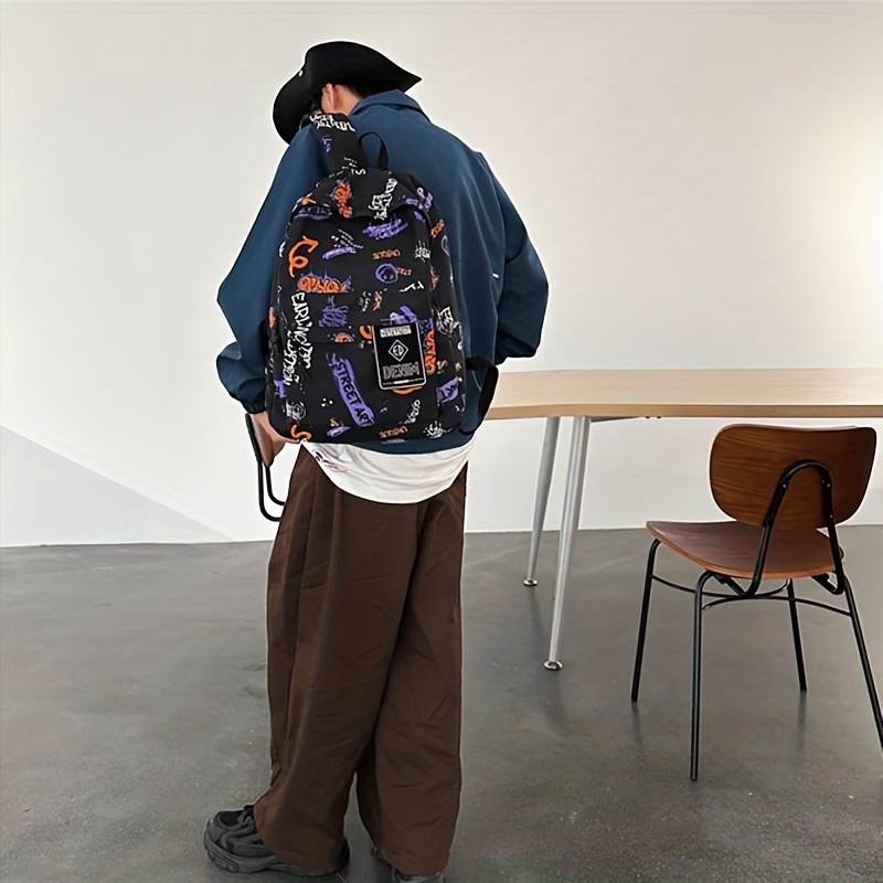 Street Sports Graffiti Pattern Backpack Large Capacity Travel Schoolbag