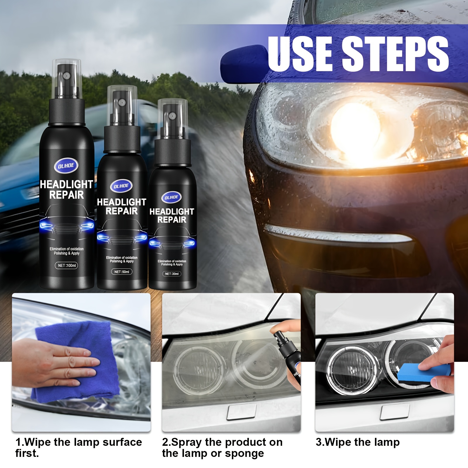 Fancy Car Headlight Polishing Agent Scratch Remover Repair Fluid Polish Tool Kit, Other