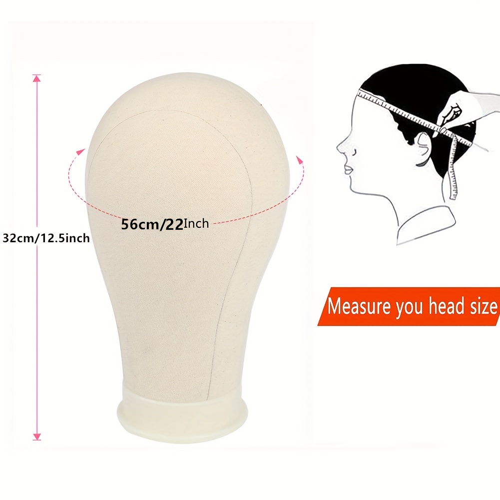 21 Inch Wig Head Cork Canvas Block Head Mannequin Head With Pins for Making  Wigs
