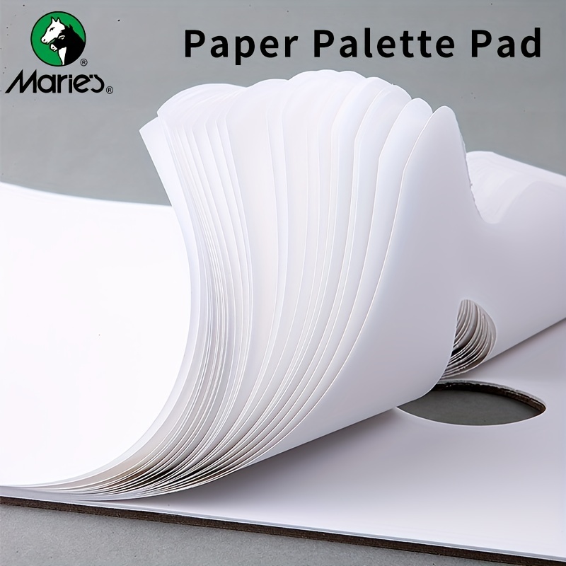  2Pcs Paper Palette, Disposable Palette Paper Pad Paint Palette  with Thumb Hole for Beginner Professional Artists
