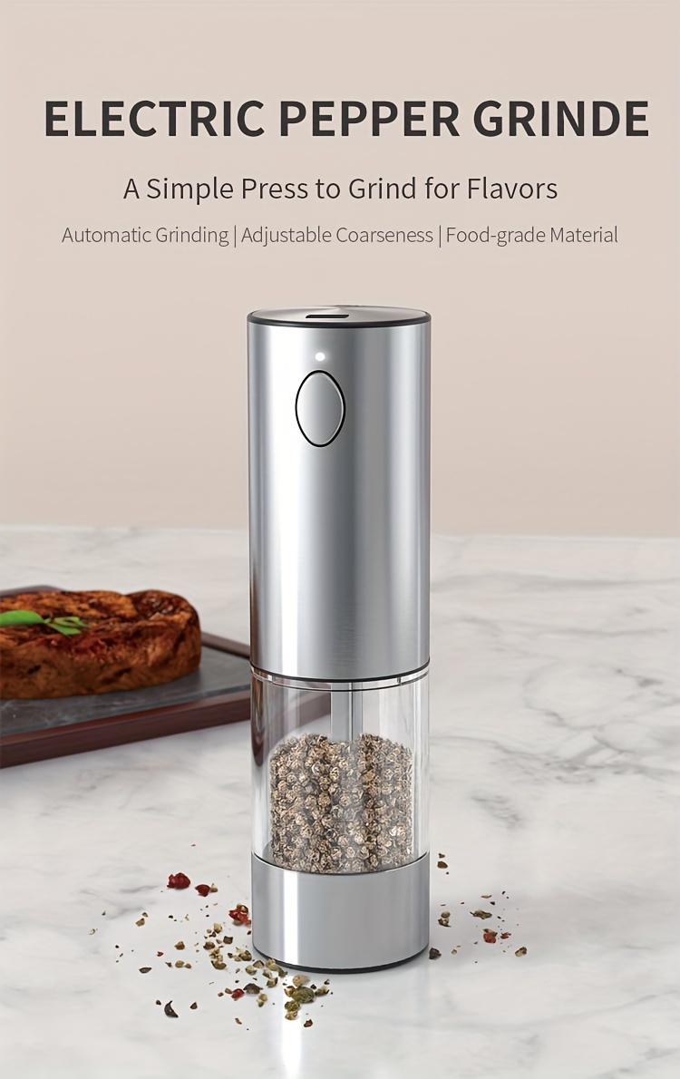 Electric Salt and Pepper Grinder USB Rechargeable Salt and Pepper
