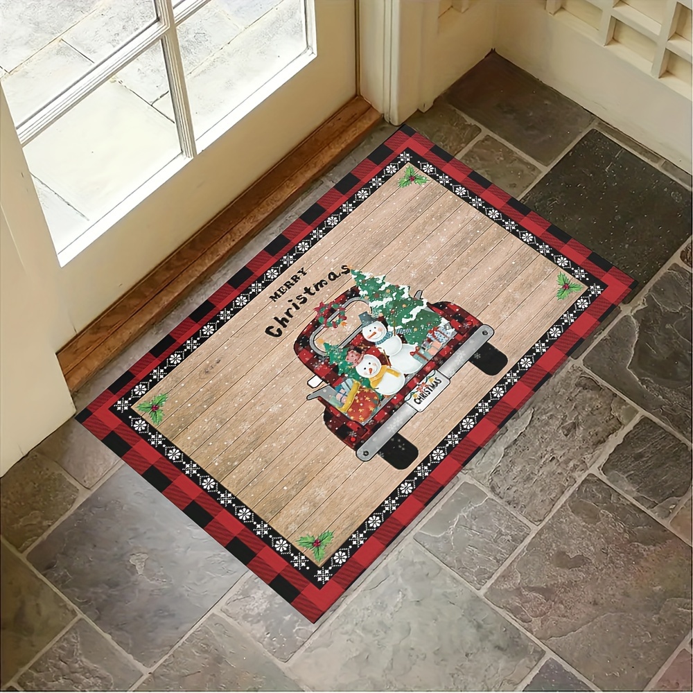 Christmas Doormat Winter Home Door Decor Truck Gnomes - Temu