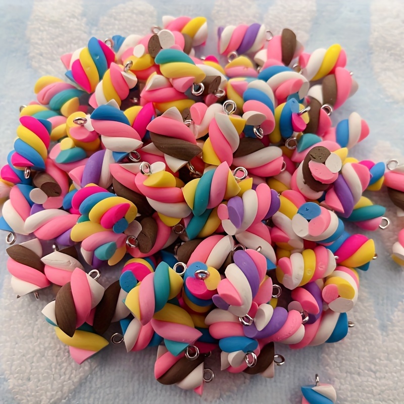 Colorful Polymer Clay Lollipop Pendants For Keychain Diy - Temu United  Kingdom