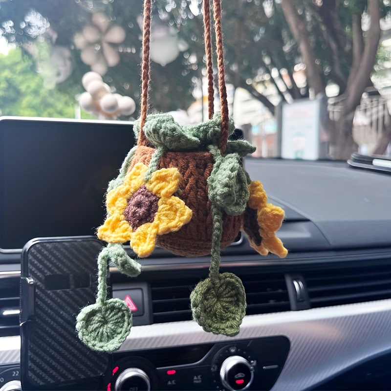 Sunflower Car Accessories Sunflower in a Pot Car Accessories Rear View  Mirror Charm 