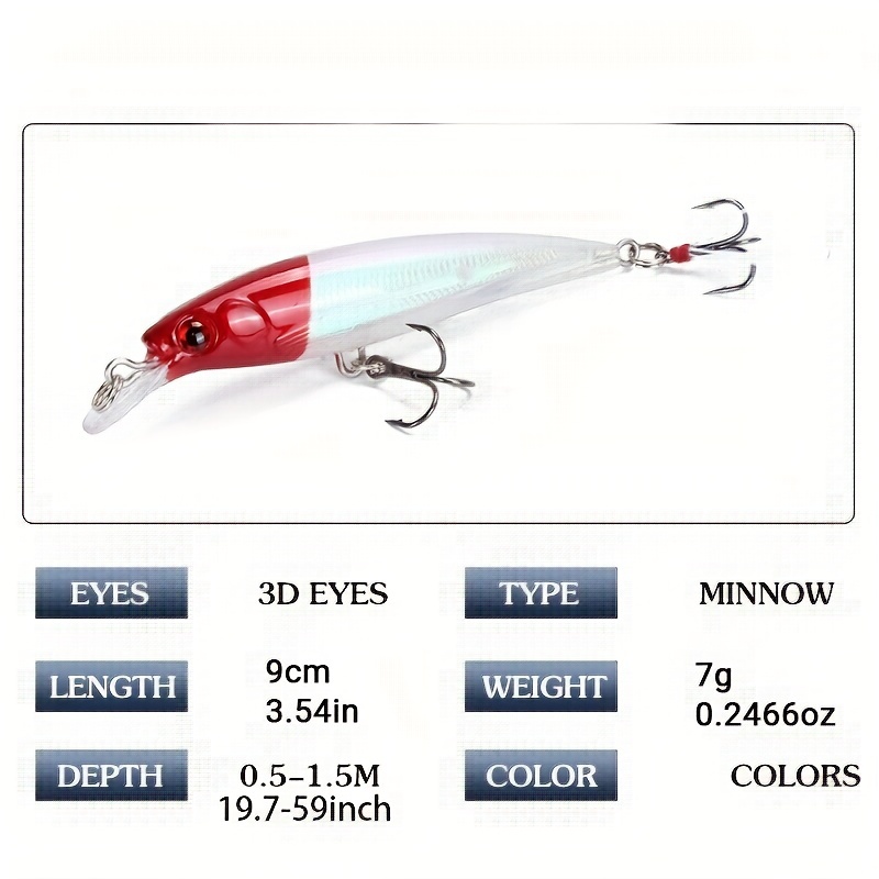 6.8cm/6.5g Minnow Artificial Fishing Lures Realistic 3D Eyes Long Casting  Fishing Tackle Suitable - buy 6.8cm/6.5g Minnow Artificial Fishing Lures  Realistic 3D Eyes Long Casting Fishing Tackle Suitable: prices, reviews
