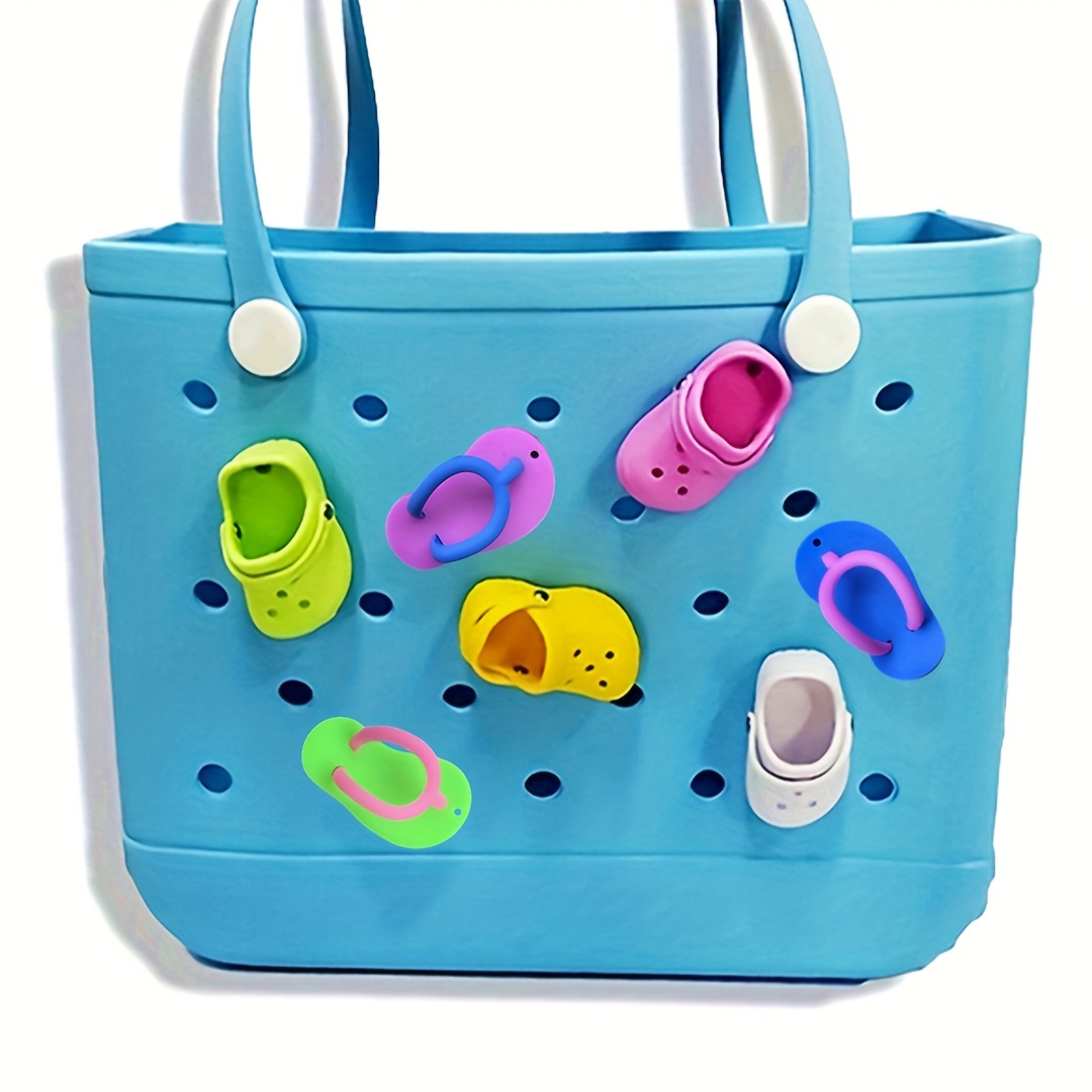 Mini Croc Shoes Charms For Beach Bag, Colorful Eva Summer Tote Bag