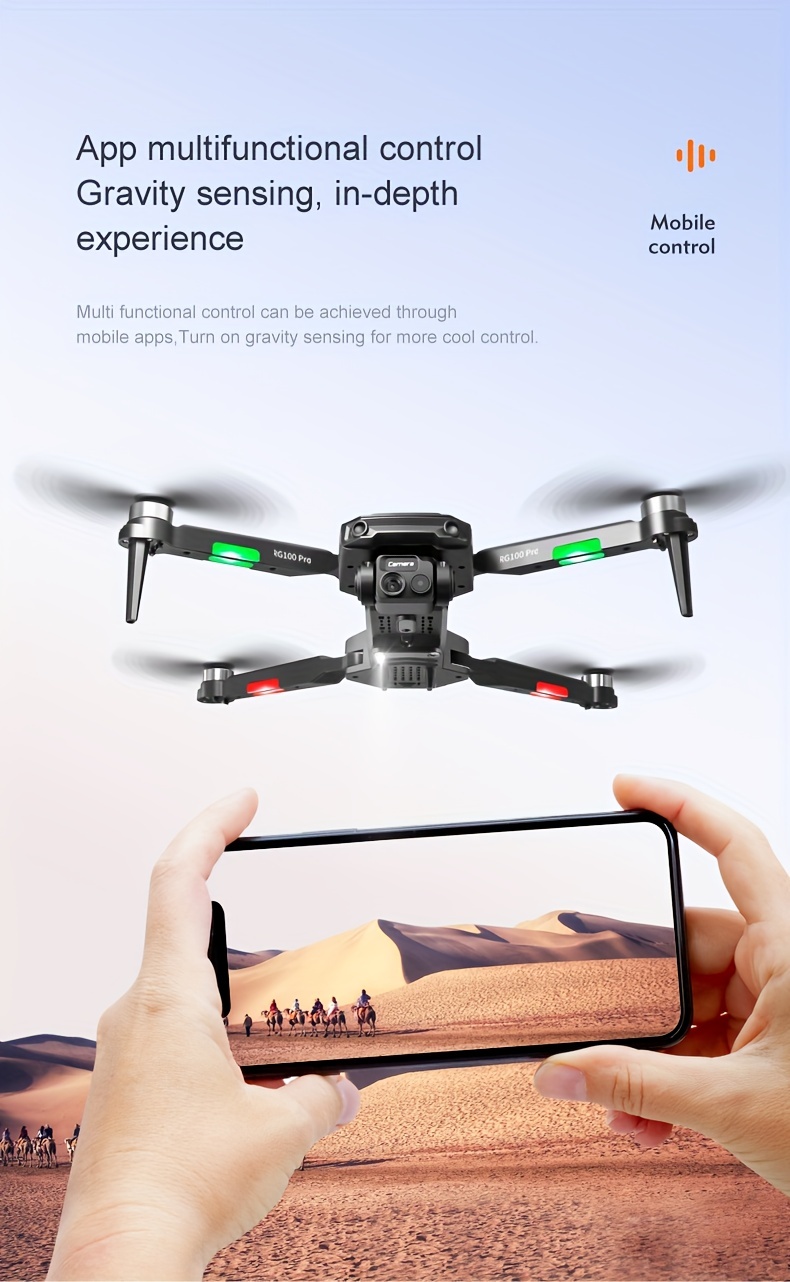 rg100 pro brushless drone optical flow positioning color led light battery electric adjustment camera suitable for christmas gift details 15