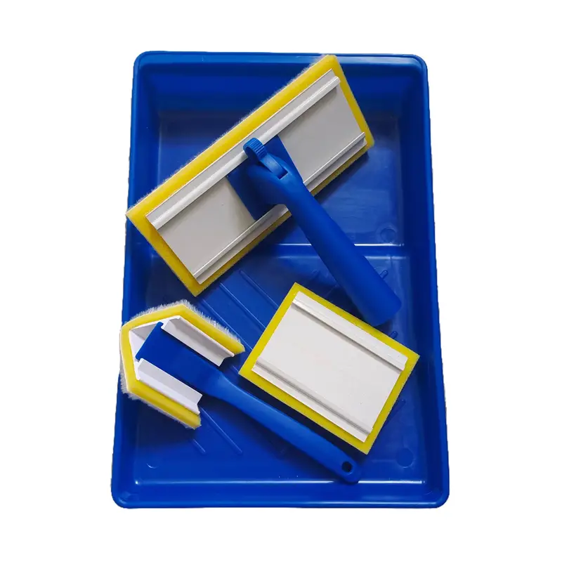 1 Set 7 Inch Paint Pad Kit, Big Pad 18*7.5CM, Small Pad 10*7.5CM, Blue  Handle Triangular Brush