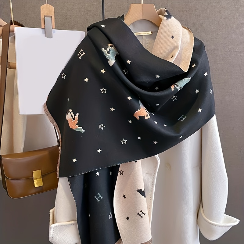 Luxury Brand Women Letter Scarf Winter Scarf Cashmere Warm Ladies Scarf  Ladies Thickening Soft Shawl Wrap