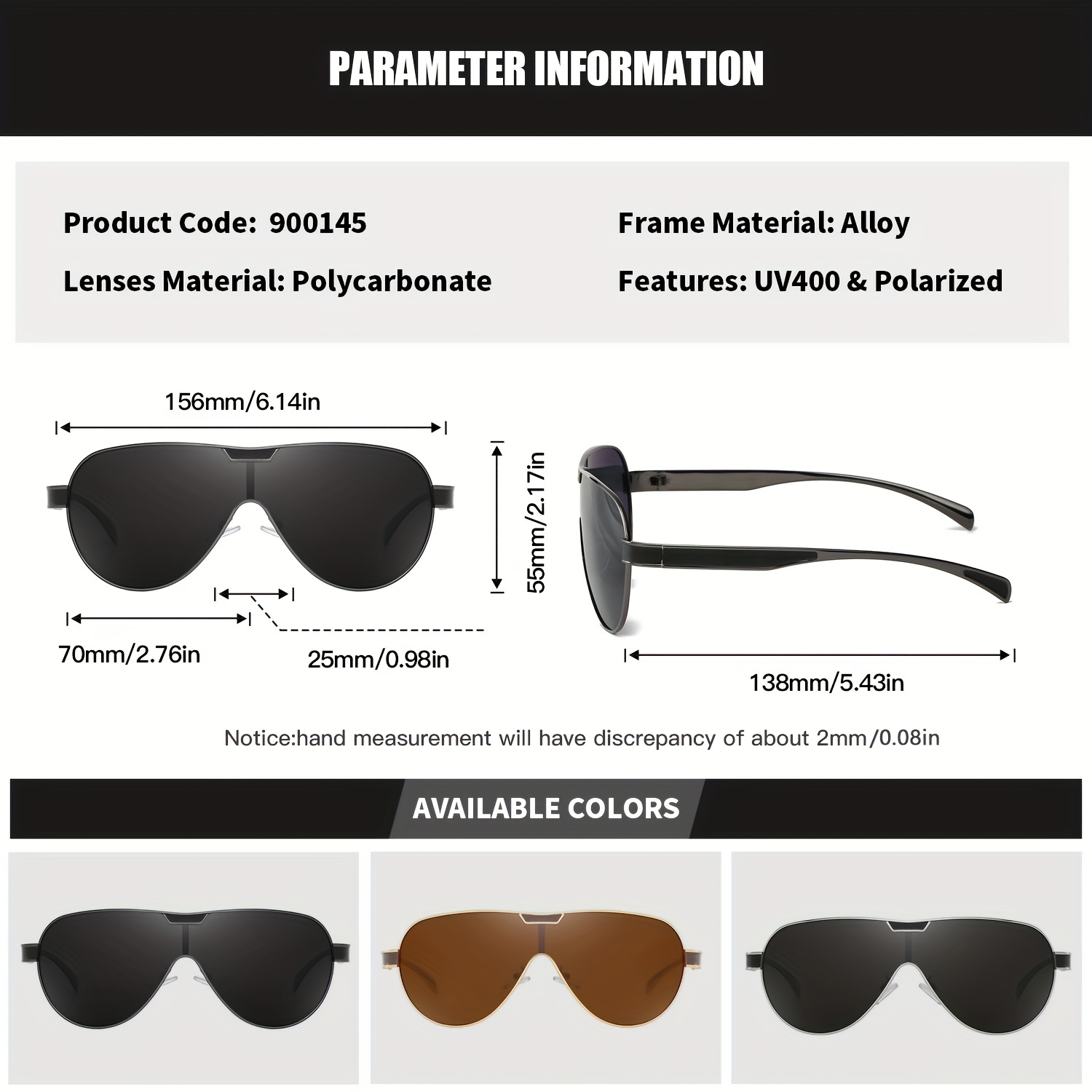 RoyalHot Polarized Rimless Sunglasses Driving Sun Glasses