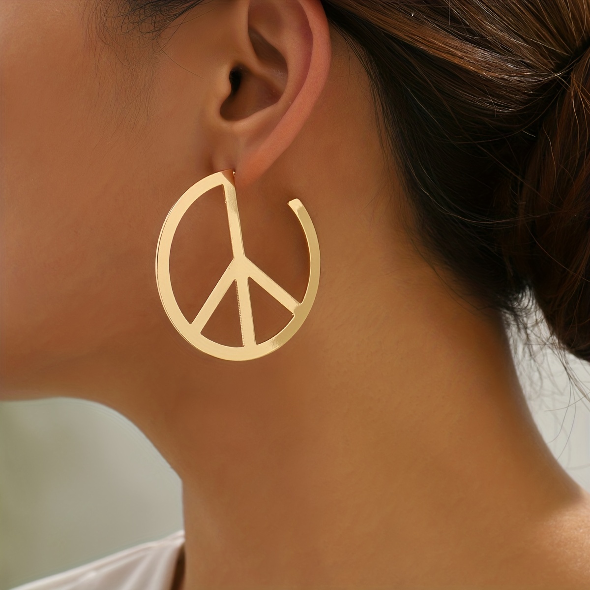 Peace sign store stud earrings