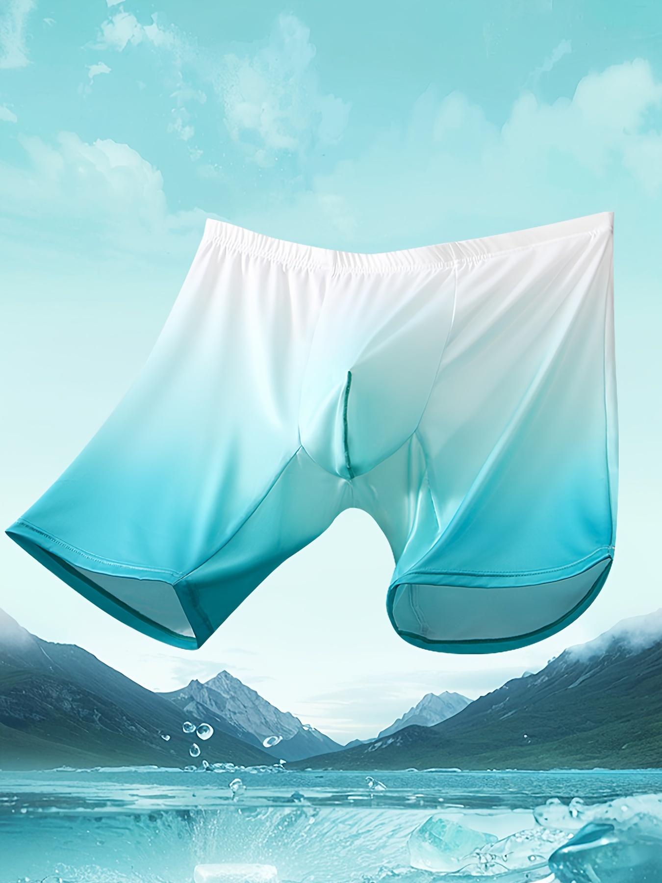 Mesn Ultra-soft Long Boxer Briefs Underwear Breathable U-convex
