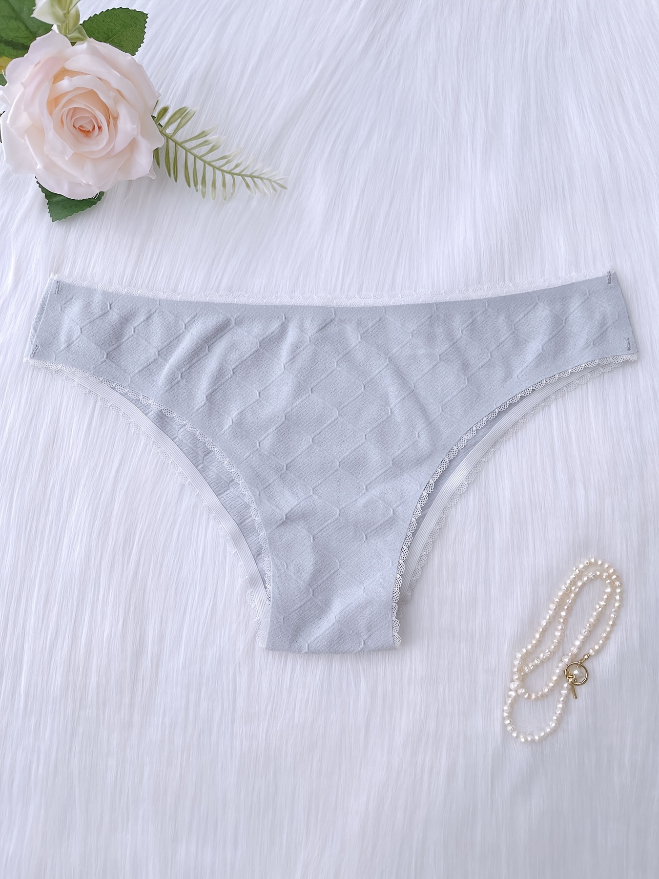 Women's Underwear Soft Bikini Lace Trim Panty - Temu