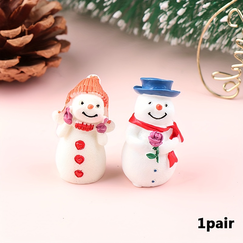 Christmas Small Ornaments Christmas Resin Snowman Set - Temu