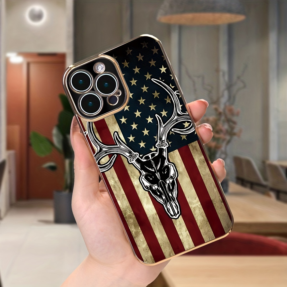 deer hunting american flag electroplated mobile phone case Temu