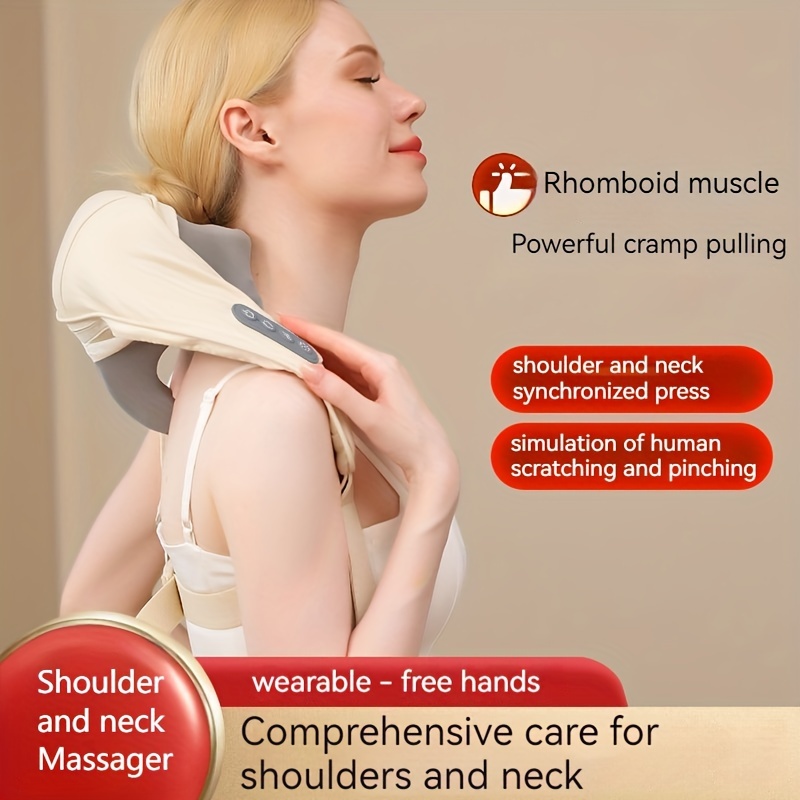 Relaxing Wearable Shiatsu Neck & Shoulder Massage Cushion for Muscle Pain Relief