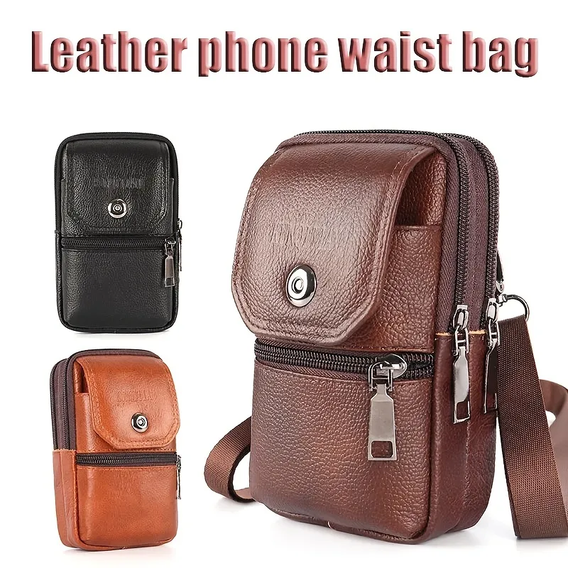 Mens Leather Crossbody Bags, Belt Bag Mens
