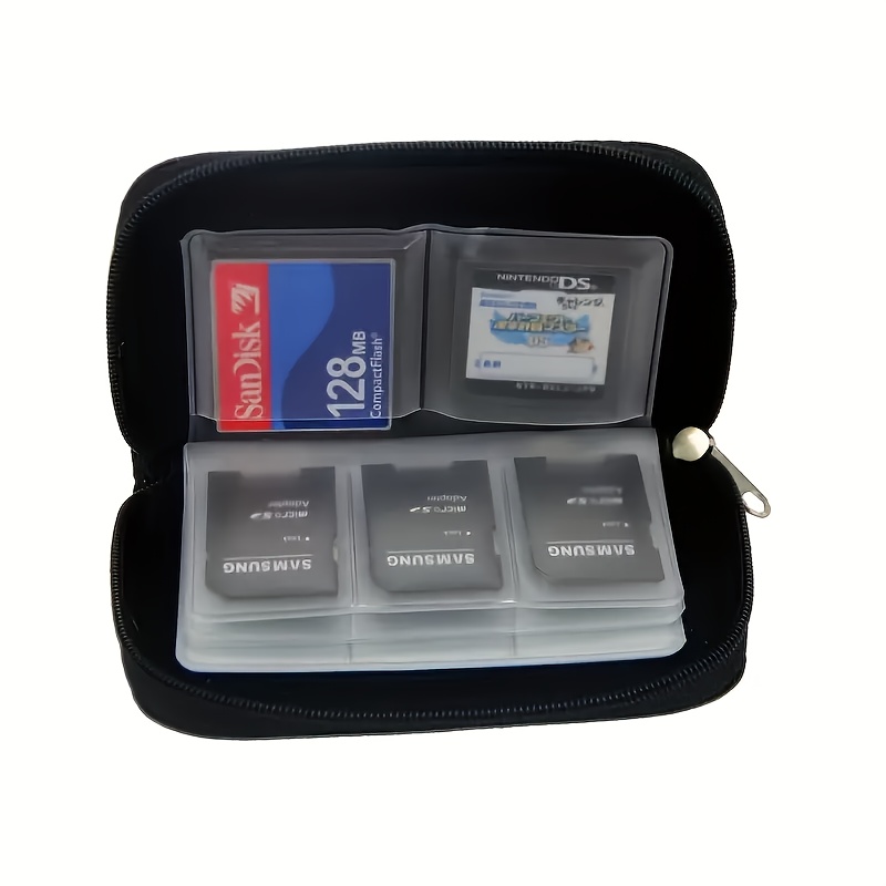 1pc Portable Multi-Function PVC Camera Card Storage Bag - Securely Store CF, SD & Switch Memory Cards! Keep Your Media Safe and Organized ? 1 Compact Case with 18 SD Slots + 4 CF Compartments