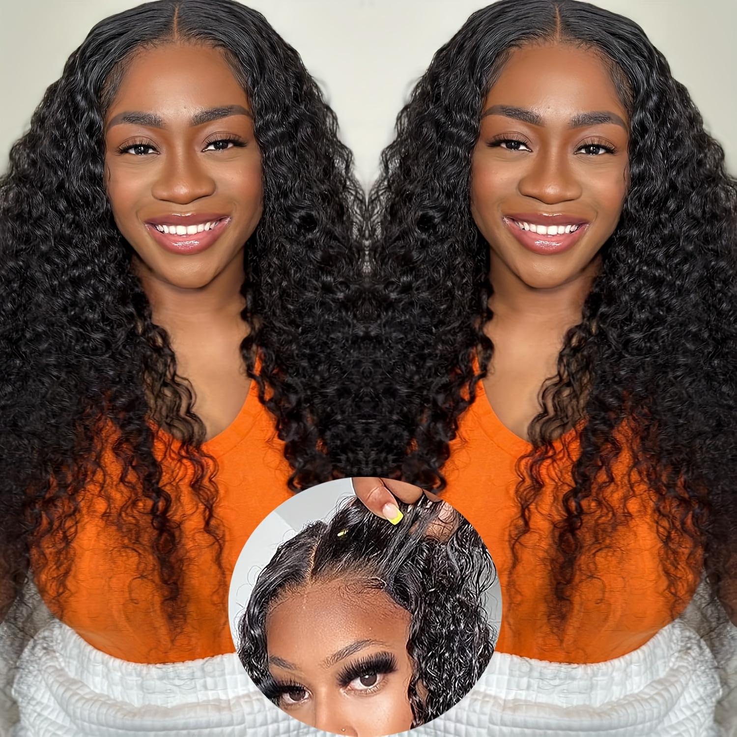 Deep Wave 4x4 Lace Closure Wig 180% Density Wear Go Wigs New - Temu