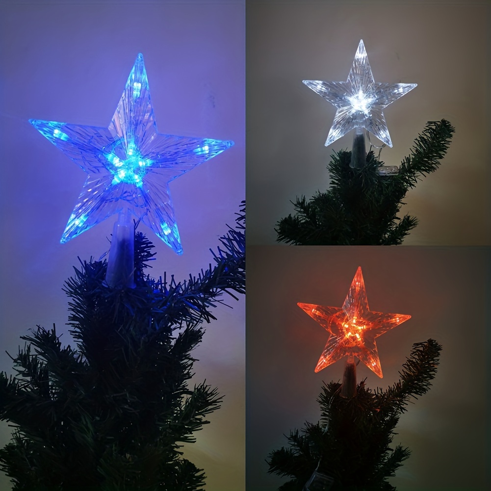 Christmas Tree Topper Star With Lights Led Night - Temu