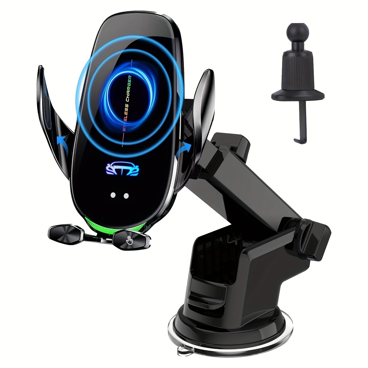 Hoey 3 in 1 Wireless Car Charger, 15W Smart Sensor Auto Clamping