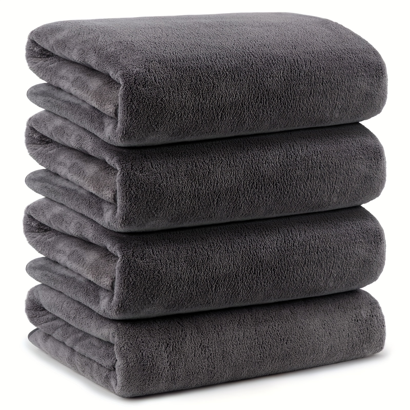 Juego de 8 toallas de baño grandes, color gris, 2 toallas de baño de gran  tamaño, 2 toallas de mano, 4 toallas pequeñas, 600GSM, suaves, altamente