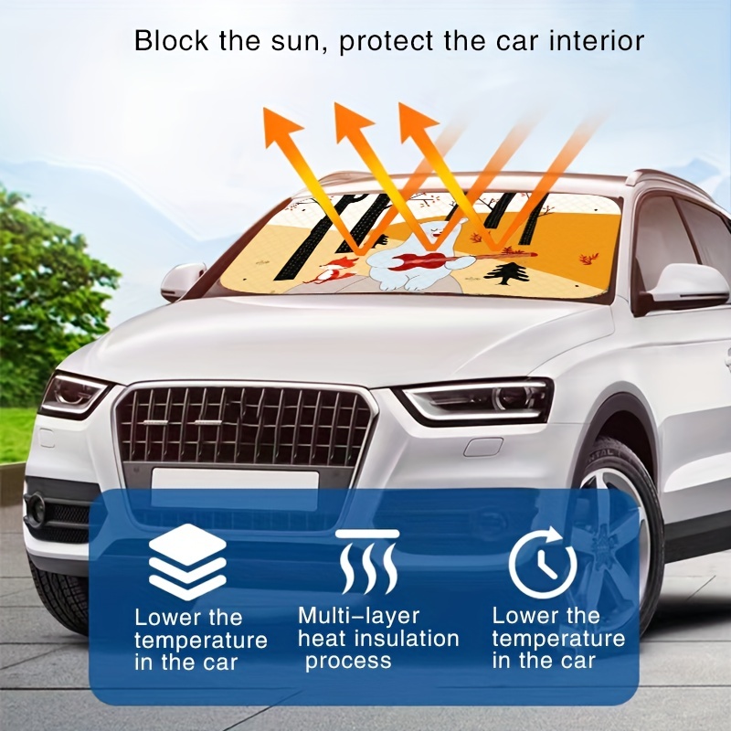 Cartoon Children's Sun Protection Heat Insulation Sun Shield Car Window Sun  Blinds Car With Blackout Cloth Car Front Glass Partition Curtain - Temu  Austria