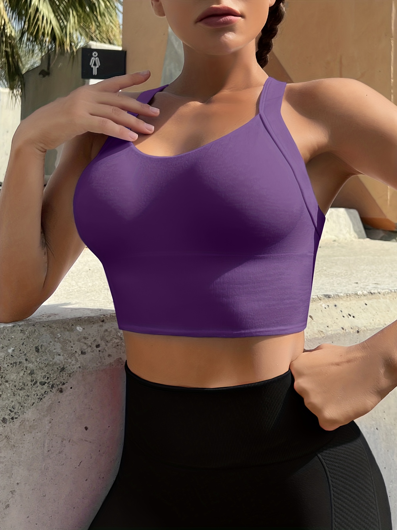 Women's Activewear: Sexy V neck Honeycomb Yoga Sports Bra - Temu