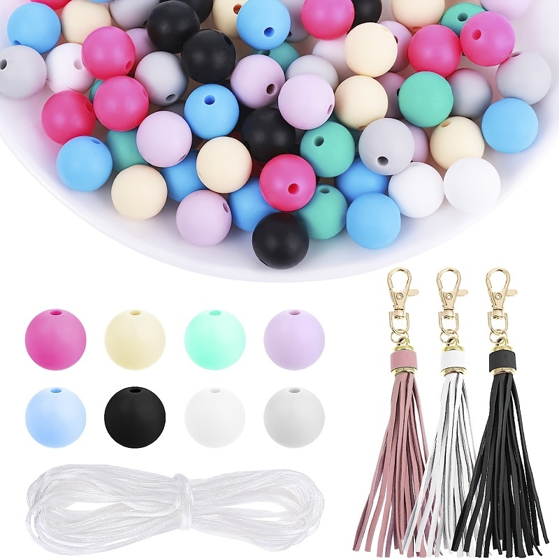 Silicone Beads Kit, Various Colored Large Batch Beads For Diy Bracelets  Keychain Jewelry Making Handicrafts Supplies - Temu