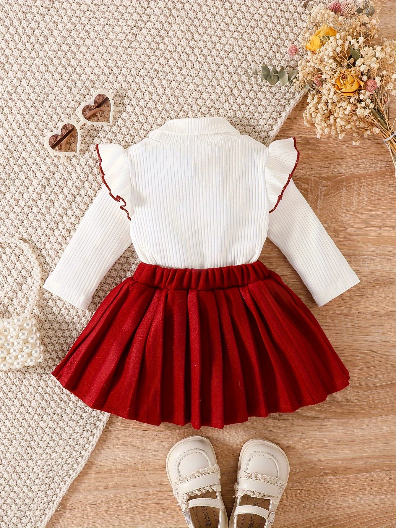 Tenue D automne Pour Petites Filles Ensemble Jupe Deux Pi ces Ensemble Jupe Pliss e D contract e Avec N ud La Mode Pour Enfants Nouvelle