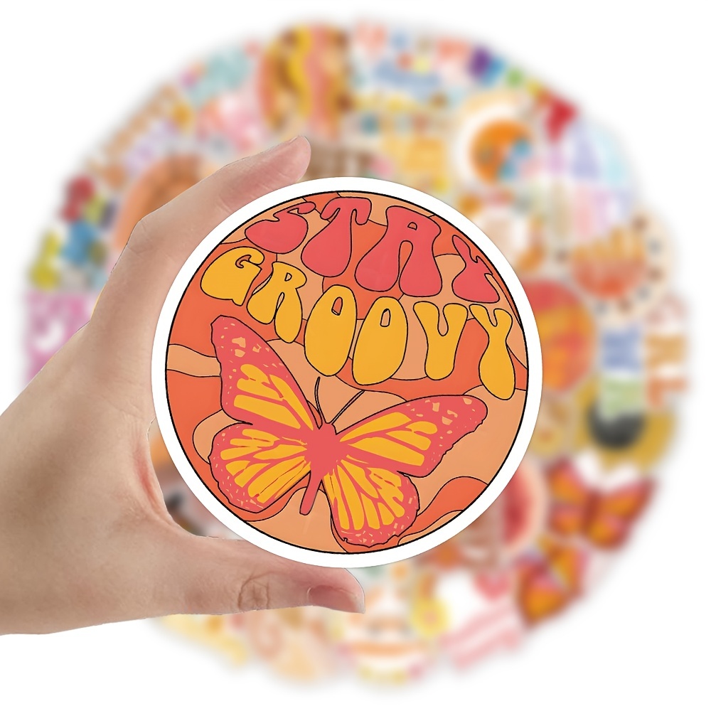 Groovy Hippie Boho Stickers 50Pcs Retro 70S Decals Wholesale sticker 