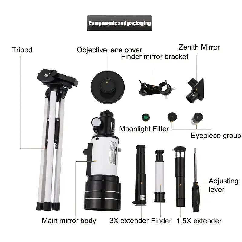 telescope for kids astronomy beginners 15x 150x high magnification astronomical refractor telescope portable travel telescope for adults great astronomy gift for kids details 5