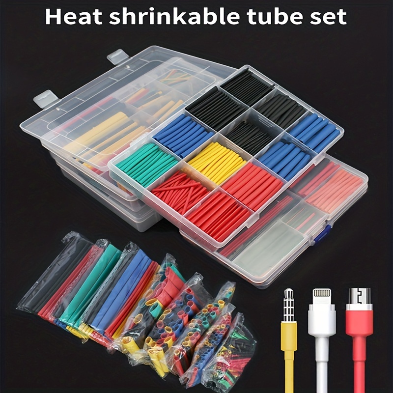  Heat Shrink Tubing Kit + 300W Mini Heat Gun For Shrink Tubing  Shrink Wrapping240pcs 3:1 Ratio Adhesive Lined Waterproof Heat Shrink  Tubing Marine For Wire Shrink Wrap