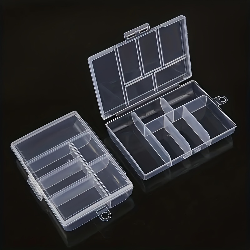 1 2pcs Plastic Clear Storage Box With 6 Compartments Portable Jewelry Bead Storage  Box Transparent Components Jewelry Packaging Box Fish Hook Accessories  Organizer Diamond Painting Accessories Box Art Craft Supplies - Arts
