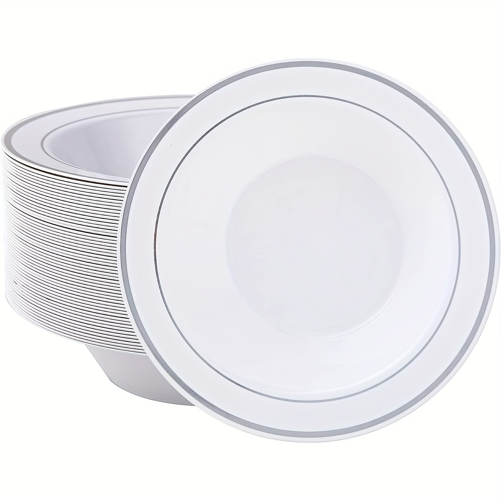 20pcs Platos De Plástico Blanco Desechables Platos De - Temu