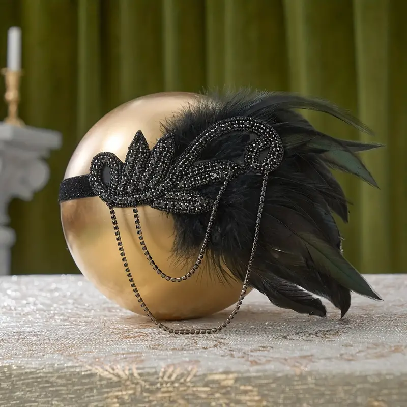 Accessori Stile Gatsby Anni '20 Donna Fascia Testa In Piume - Temu