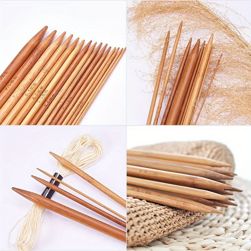 Bamboo Knitting Needles Crochet Needles Set Double - Temu