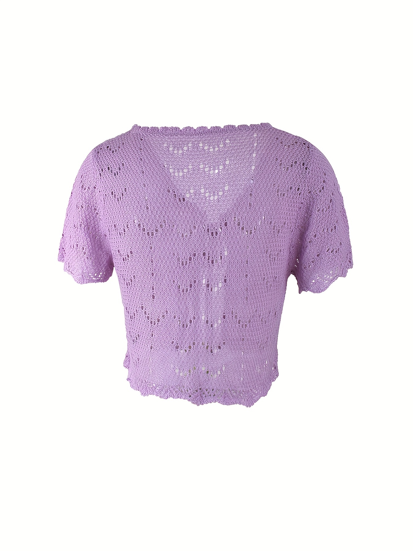 Purple short deals sleeve cardigan