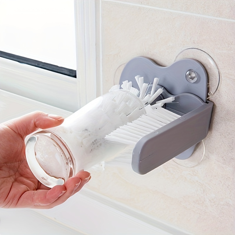 

2-in-1 Suction Cup Glass & Bottle Cleaner - Manual, No Power Needed