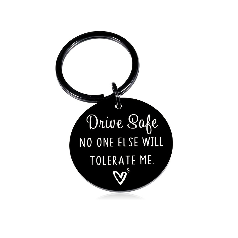 Temu 1pc Drive Safe Keychains for Boyfriend Gifts from Girlfriend Cute Valentines Christmas Gifts for Him Her Husband Birthday Presents from Wife Fiance