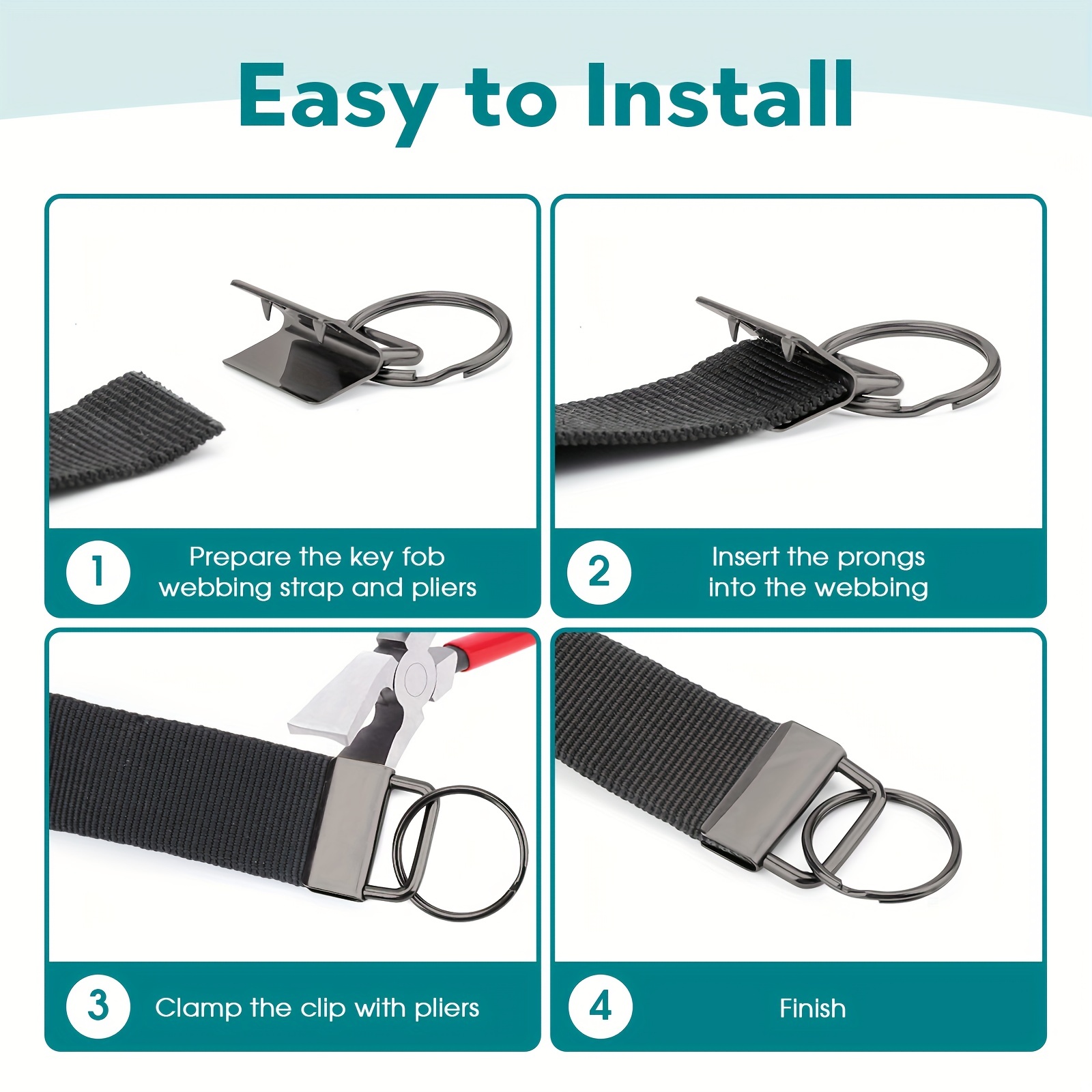 10Pcs Key Fob Hardware For Wristlet Keychain Key Lanyard DIY Craft  Accessories
