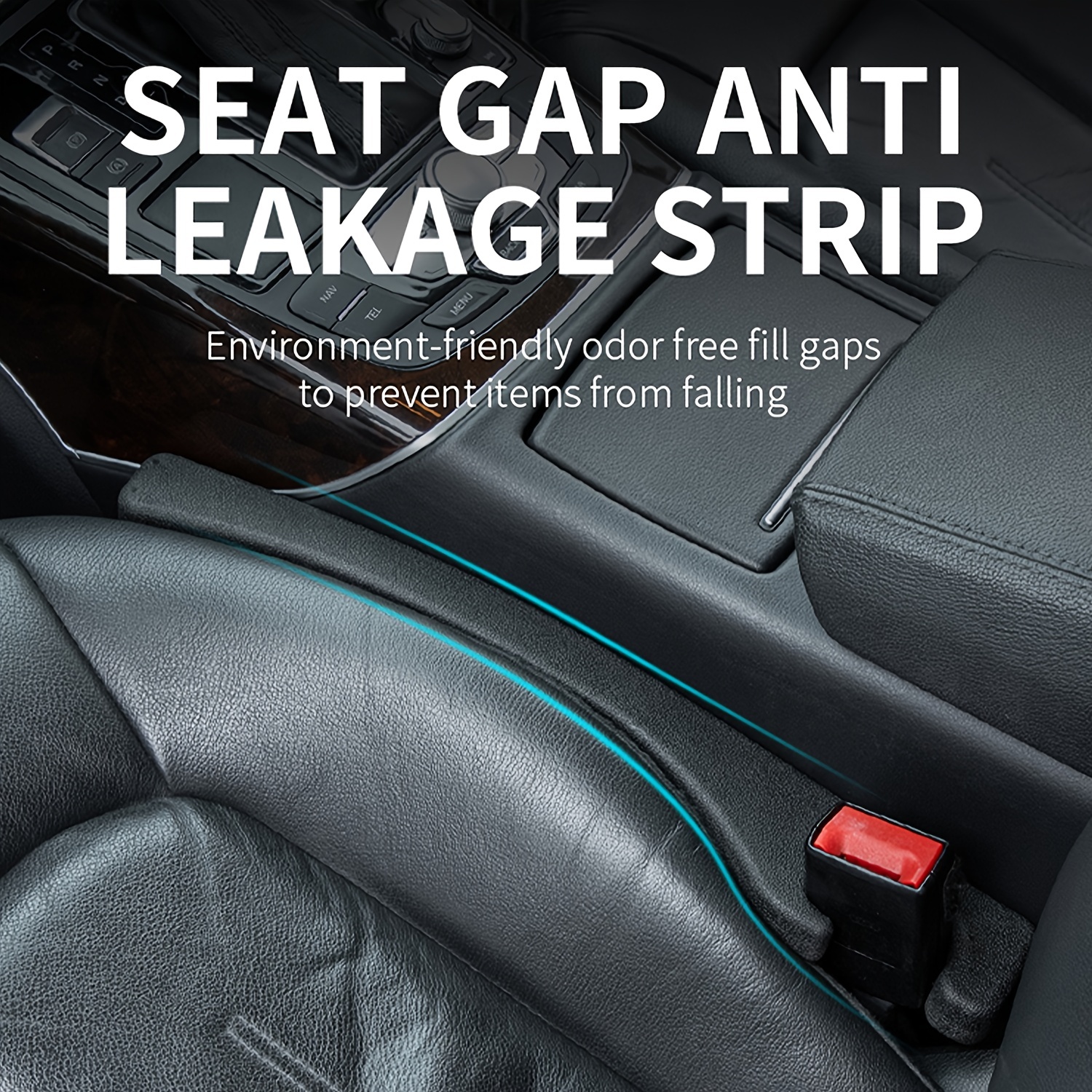 2pcs Seat Crevice Filler Strip Car Seat Gap Plug Leak Proof Strip
