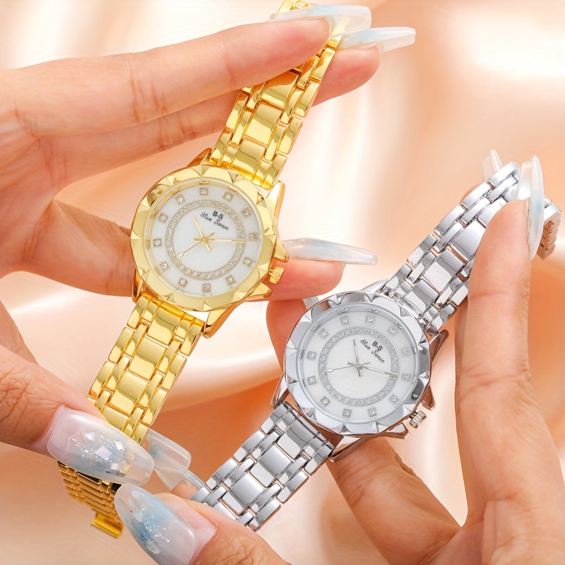 Relojes Diamantes Imitación Mujer Relojes Pulsera Dorados - Temu