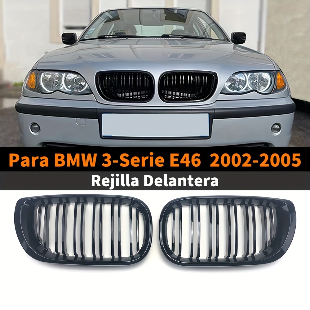  Para BMW Serie 3 E46 Sedan y Touring 02-05 (11 rejillas de un  lado) M 3D Accesorios de rayas de parrilla y calcomanía de protección del  umbral de la puerta con