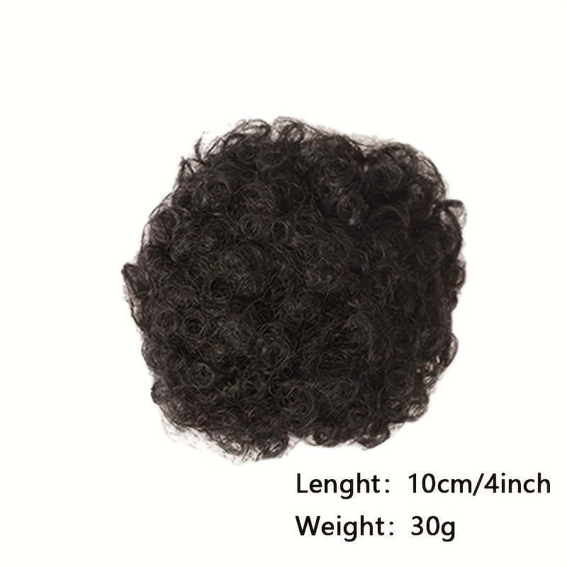 Afro Curly Bun Clip Drawstring Ponytail Wig