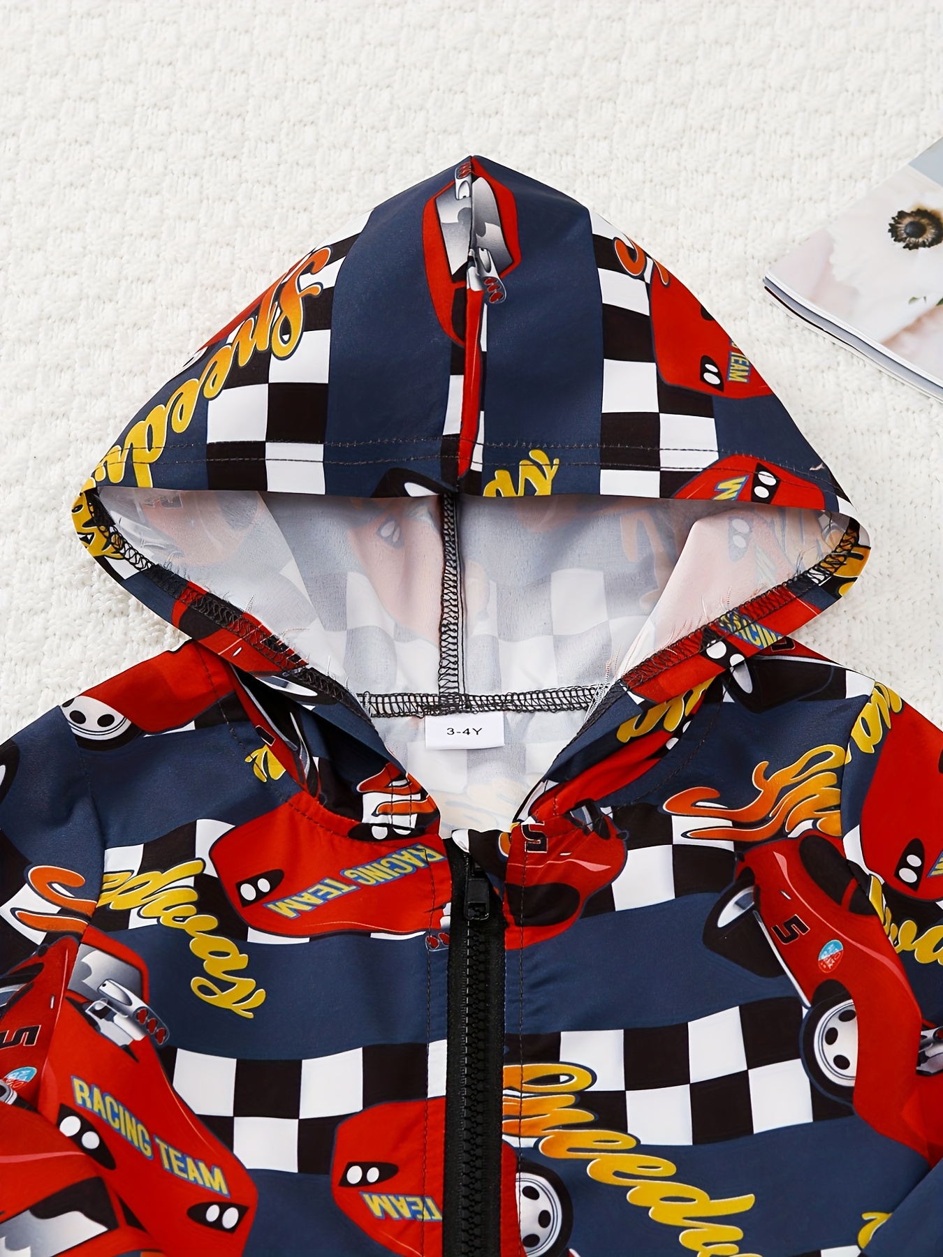 Boys Thin Lightweight Hooded Jacket Dinosaur Full Print Zip Temu