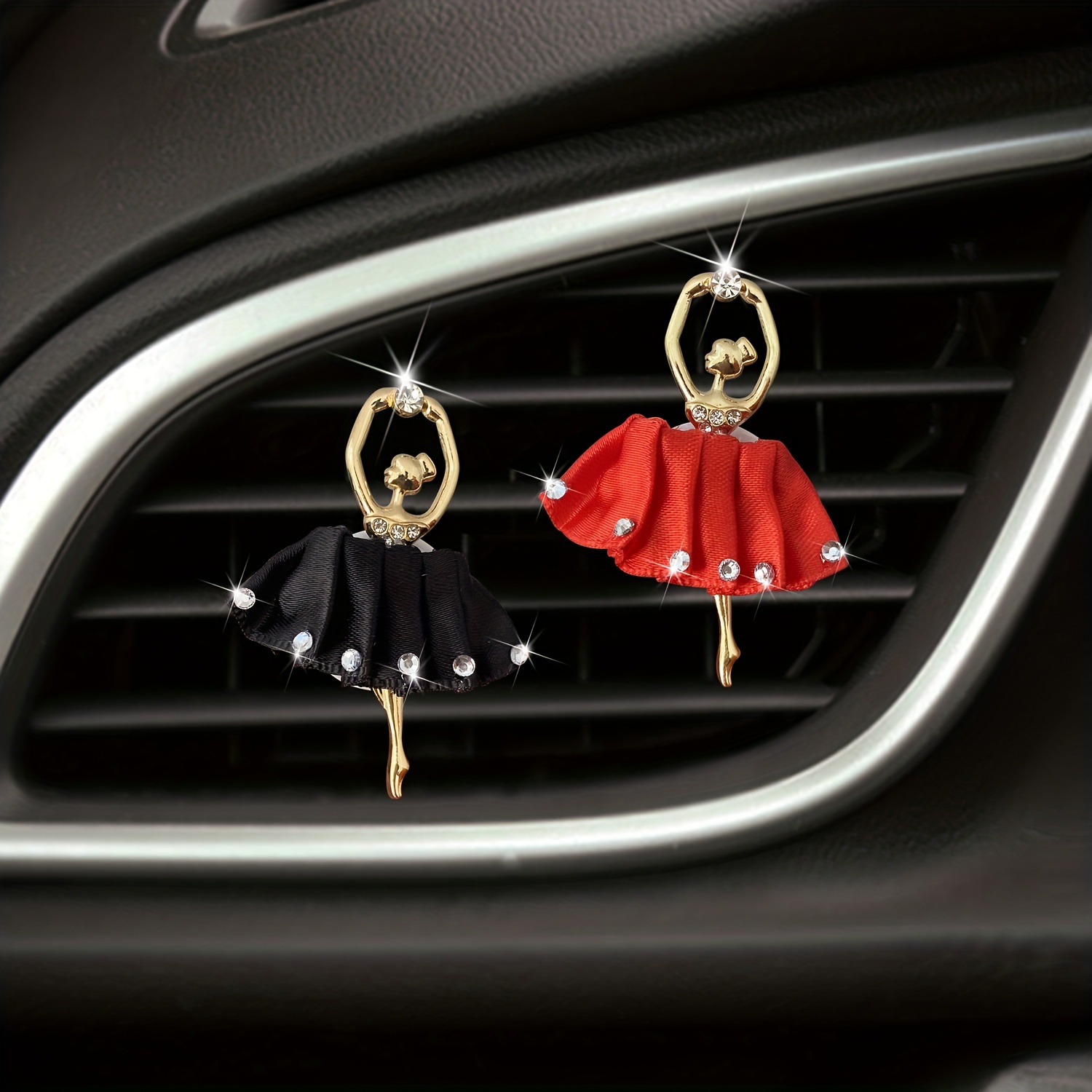 1pc Car Air Perfume Rhinestone Studded Ballet Girl Air Conditioning Air  Decoration Aromatherapy Clip Volcano Oil - Sports & Outdoors - Temu