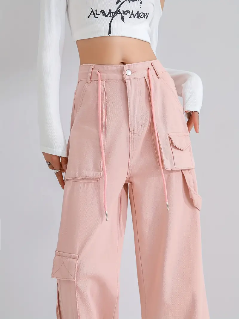 Tall Baby Pink Cargo Pocket Trousers, Tall